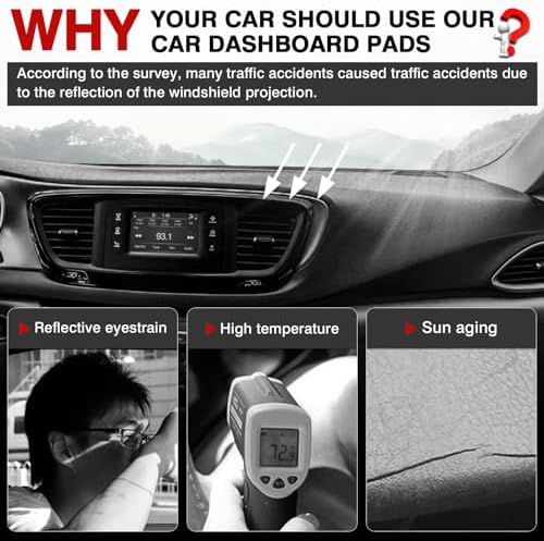 Autorder Dashboard Cover Mat for 2017-2025 2026 Chrsyler Pacifica Minivan - Image 2