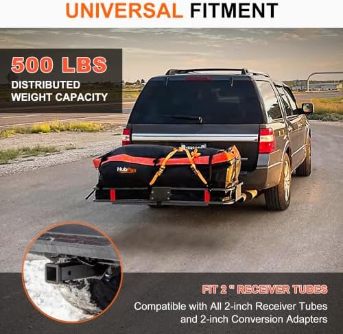 Hitch Mount Folding Trailer Cargo Carrier Basket 60" x 20" x 6" - Image 2