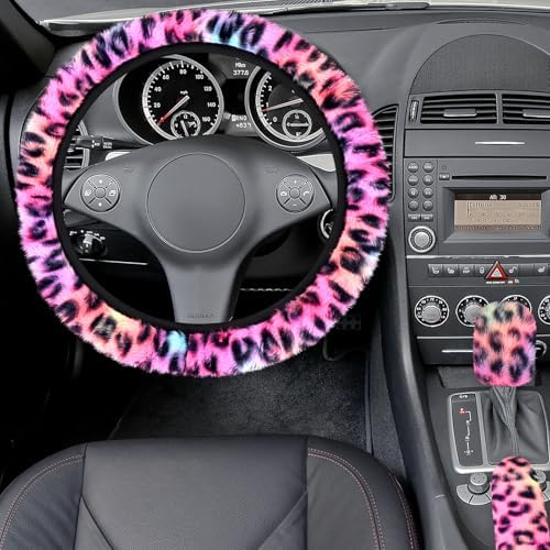 Accmor Fuzzy Car Steering Wheel Cover, Universal Fit Fluffy Auto Wheel Cover & - Image 3