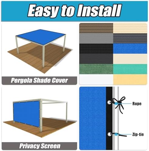 Amagenix 90% Pergola Shade Cover 7' X 24' Sun Shade Cloth - Image 4