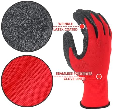 Evridwear Crinkle Latex Rubber Hand Coated Safety Work Gloves - Image 2