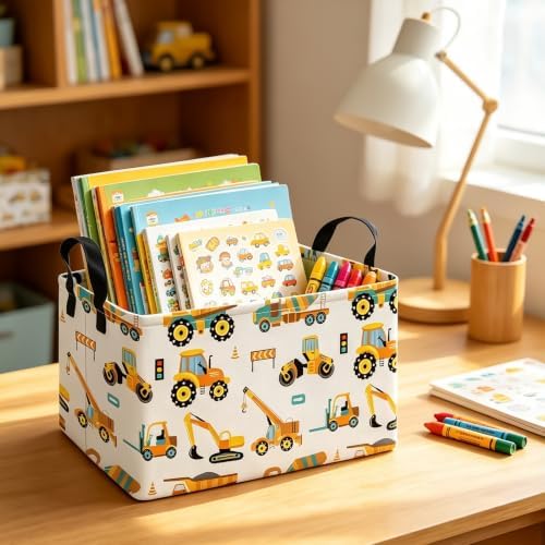 Rectangular Collapsible Engineering Car Storage Basket Nursery Organizer - Image 4