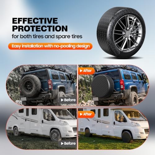 MOONET Oxford Fabric Tire Covers Black 4-Pack, - Image 6
