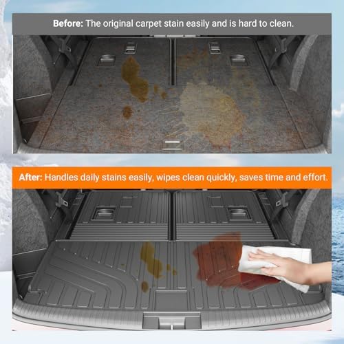powoq Cargo Mat with Backrest Mats Compatible with 2022-2026 Acura MDX - Image 3