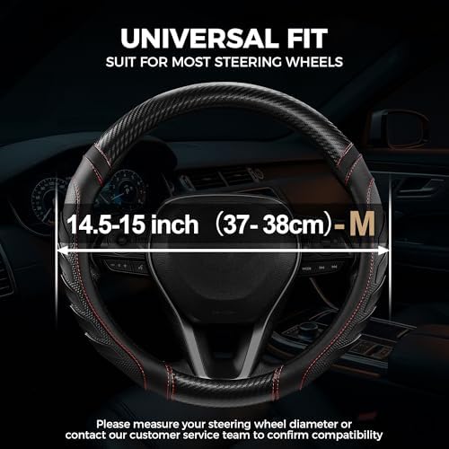 West Llama Carbon Fiber Leather Steering Wheel Cover - Image 2