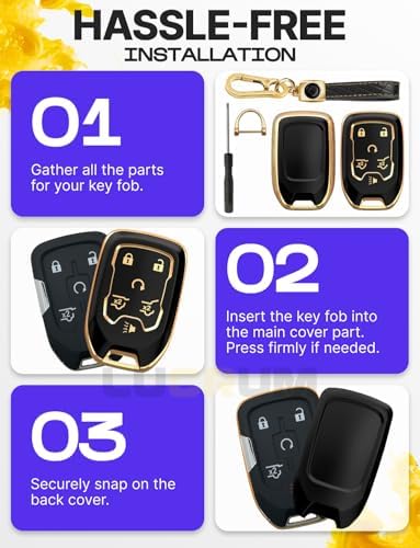 Lucrum Compatible with Chevy, Buick Key Fob Cover & Keychain - Image 6