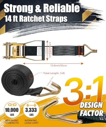 2" Ratchet Straps 6 Pack - 15ft Heavy Duty - Image 3