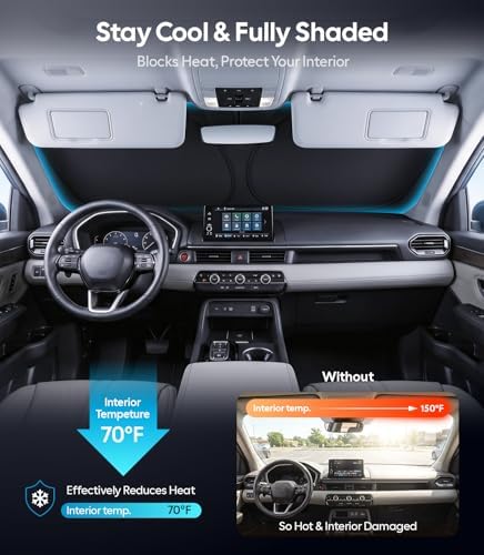 Wigoo for Honda Pilot Windshield Sunshade, Custom Fit, Keeps Interior Cool - Image 2