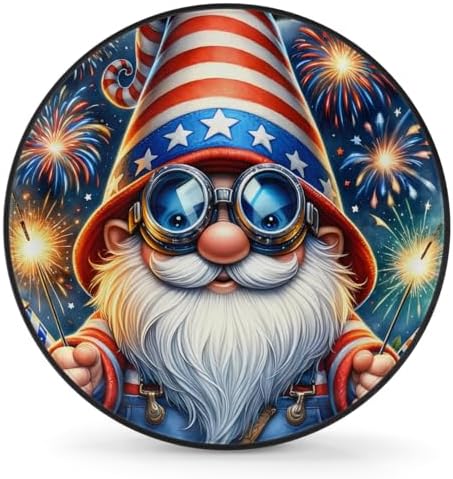 Rv Spare Tire Cover Wheel American Flag Gnomes Tire Covers Wheel Protectors by FengQuGou