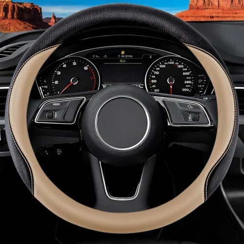 Car Steering Wheel Cover, Non-Slip Leather Protector - Image 2