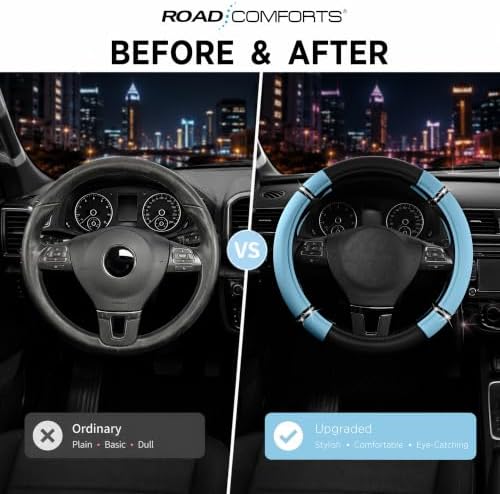 Road Comfort Leather Steering Wheel Cover – Premium Anti-Slip Car Steering - Image 3