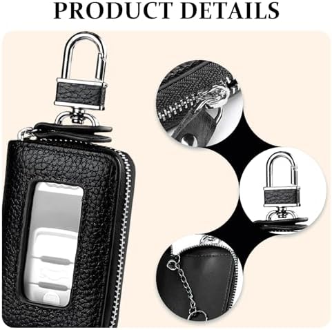 Car Key Case, PU Leather Auto Key Fob Cover, Car Smart Key Pouch - Image 5