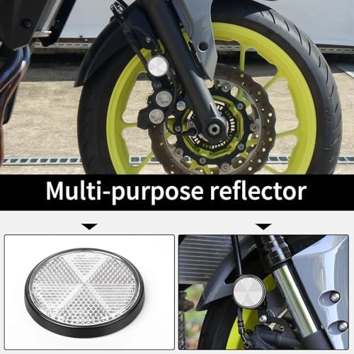 10 Pack 2.36inch Safety Reflectors White Round Self-Adhesive Reflector - Image 6