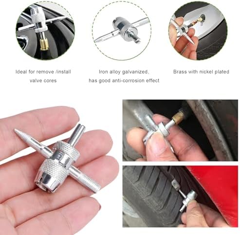 4-Way Valve Core Tool Tire Valve Tools, 4-in-1 Automobile Tire Valve Stem Core - Image 3