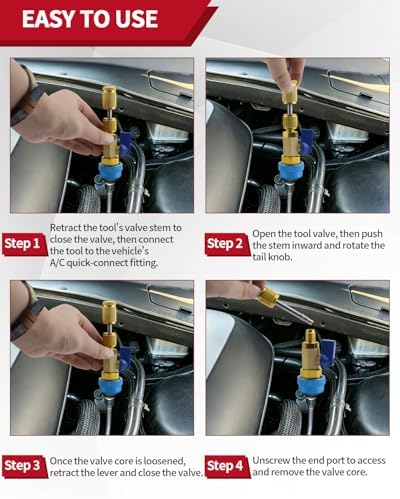 31Pcs R134A Valve Core Quick Remover Installer Tool, High Low Pressure AC Valve - Image 4