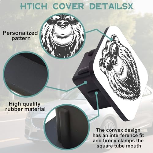 Trailer Hitch Cover, Fashionable Serious Bear Head Tow Hitch Cover - Image 4