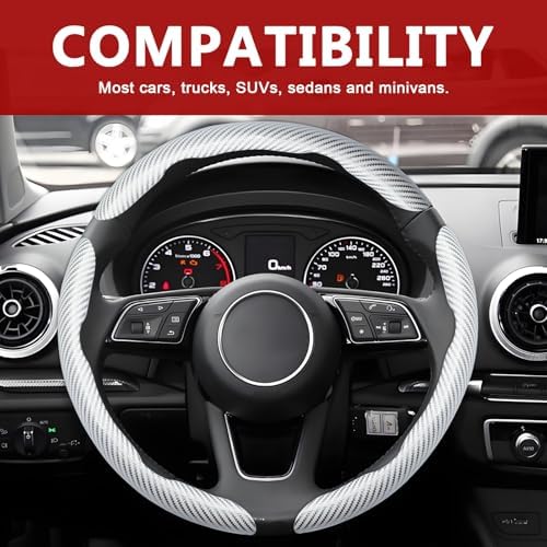 3pcs Universal Carbon Fiber Steering Wheel Cover - Image 7