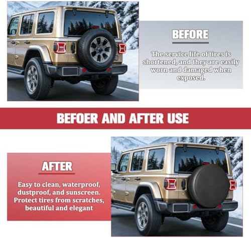 Car Spare Tire Cover, 14 Inch Leather Waterproof Dust-Proof Vehicle Spare Wheel - Image 6
