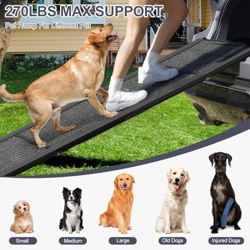 Dog Ramp for Car 71" L × 17.2" W, Extra-Long Foldable Ramp - Image 2