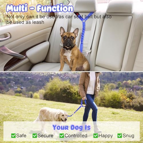 BWOGUE Dog Seat Belt for Car, Headrest Restraint Bungee Lead - Image 6