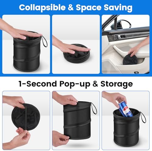 2 Pack Car Trash Can, Mini Pop-Up Car Garbage Can - Image 3