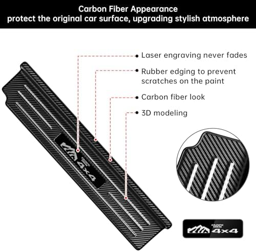 2PCS Door Sill Guards for Jeep Wrangler 2018-2025 2026 JL JLU & 2020-2026 - Image 4