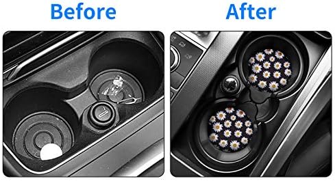 tifanso 2PCS Daisy Non-Slip Car Cup Holder Coasters - Image 4