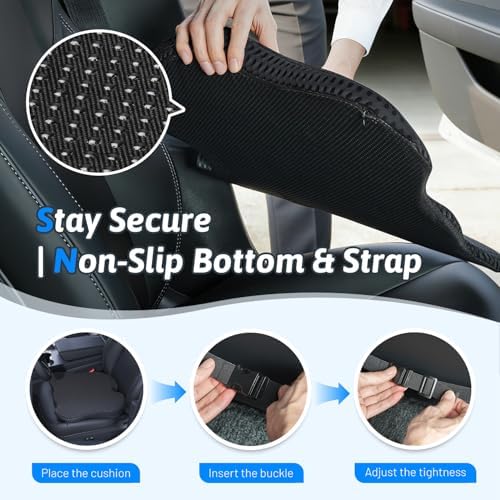 Wedge Car Seat Cushion for Driving for Better Visibility & Sciatica Relief - Image 6