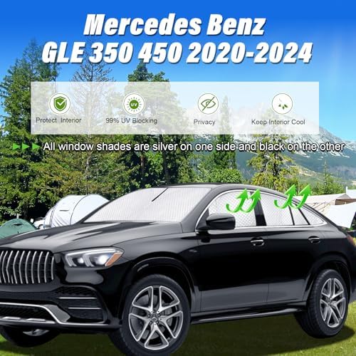 KMF 10pcs Thicken Sun Shades for Mercedes Benz GLE 2020-2024 Accessories - Image 2