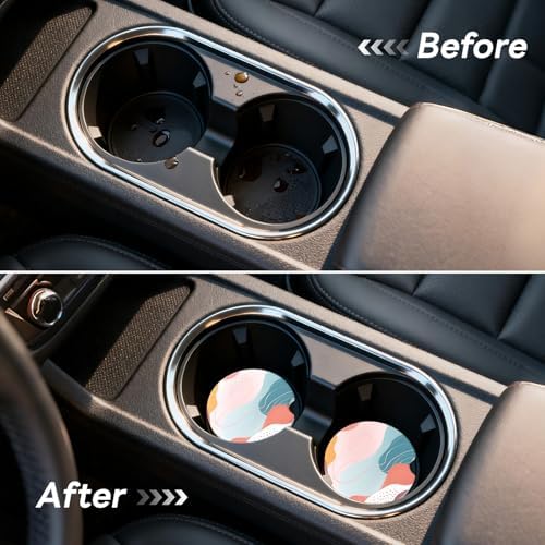 2 Pack Ceramic Car Coasters for Cup Holder, 2.56 in Anti Slip Absorbent Coaster - Image 5