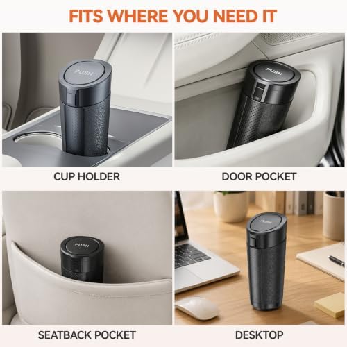 Car Trash Can with Lid, 2 Pack Mini Cup Holder Trash Can with 60 Bags, 900ML - Image 2