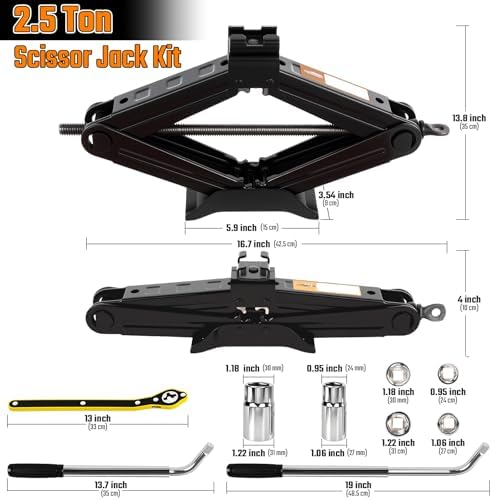 Scissor Jack Car Jack Kit, 2.5 Ton - Image 2