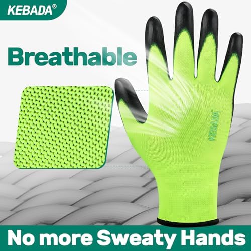 Kebada W1 Safety Work Gloves for Men & Women, Touchscreen, PU Coated - Image 4