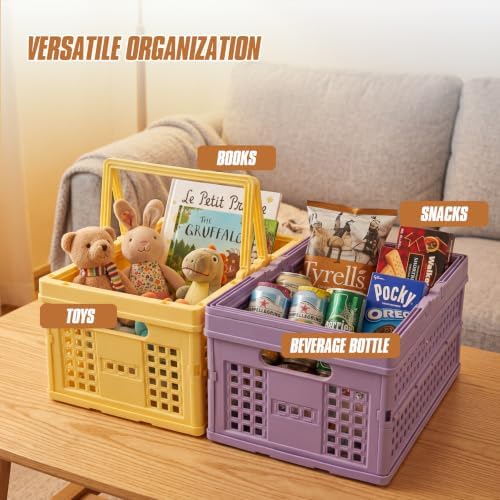 Collapsible Storage Crate, Foldable Plastic Basket - Image 3