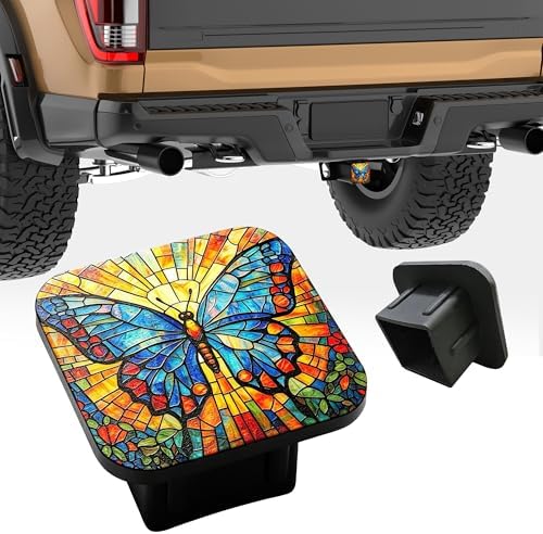 Hitch Receiver Cover 2" Stained Glass Beautiful Butterfly Trailer Hitch Cover - Image 4