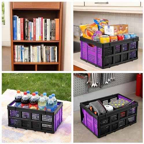 Collapsible Plastic Storage Crate, Stackable - Image 6