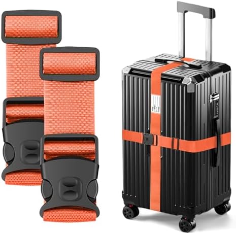 BILIONE Luggage Straps for Suitcases, Adjustable Lockable Suitcase Straps by BILIONE