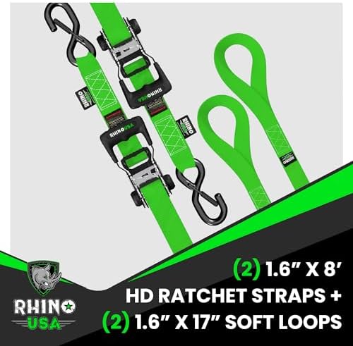 Rhino USA Heavy Duty Ratchet Tie Downs - Image 4