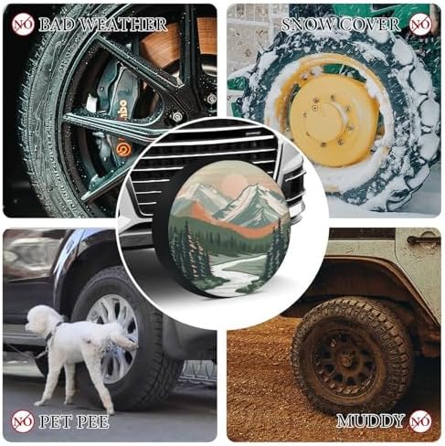 Camping Spare Tire Cover Mountain Adventure Polyester Universal Spare Wheel - Image 7