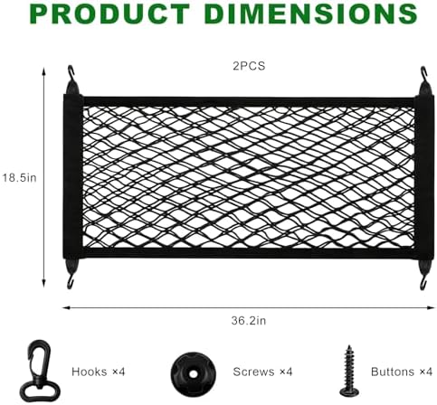 Car Rear Cargo Net, Adjustable Elastic Trunk Storage Net - Image 2
