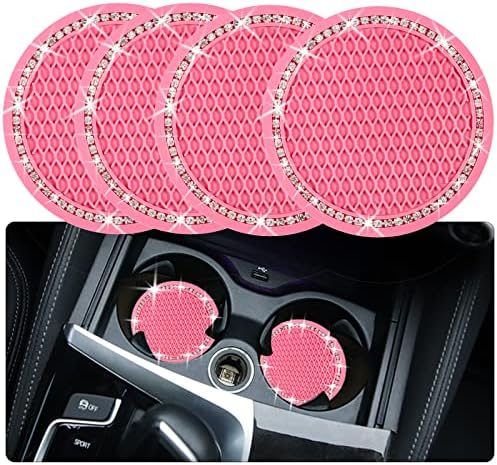 4PCS Bling Coaster, 2.75 Inch Auto Car Cup Holder Insert Coasters Silicone by Tyhaui