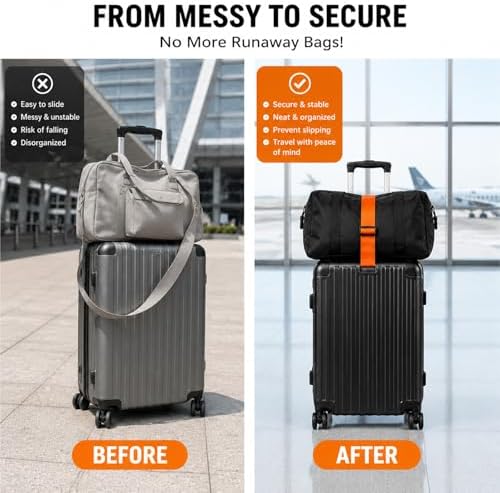 2 Pcs Luggage Straps for Suitcases, New Flexible and Adjustable Elastic - Image 3