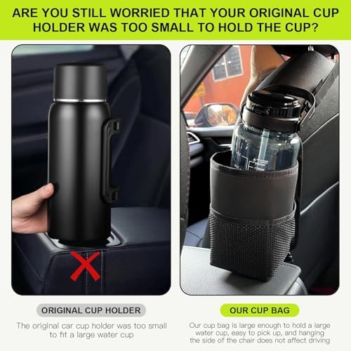Car Seat Side Storage Bag, Cup Holder & Mesh Pocket Organizer - Image 3