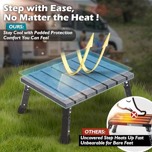 Marudina Adjustable RV Step Stool w/Cover, Large Platform - Image 3