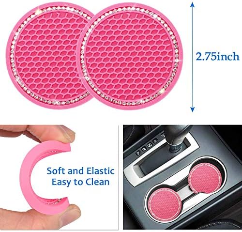 ToBeQueen Pink Accessories Set for Women -15pcs, Head Rest Rings, Car Adapter - Image 4