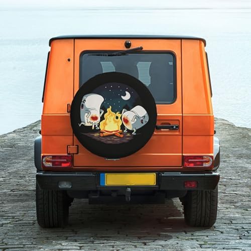 Spare Tire Cover with Marshmallow Campfire Pattern Wheel Covers 15inch - Image 5