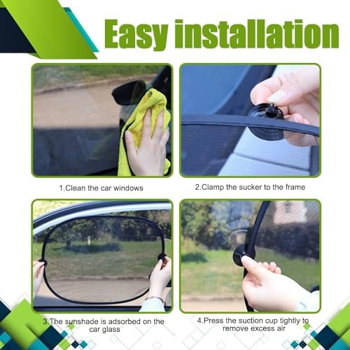 Car Rear Window Sunshade, Mesh Sunlight Shield Provide Glare Shield and UV Rays - Image 7
