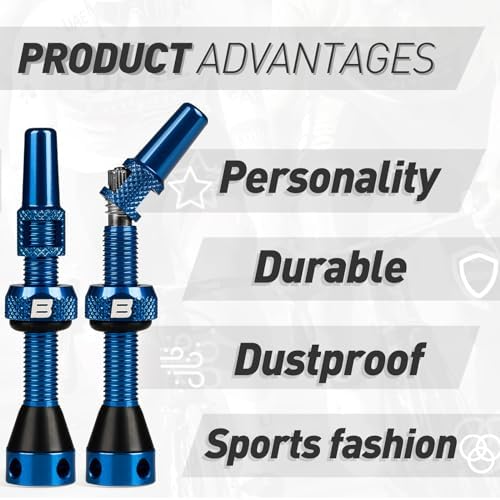 BWSHLF Tubeless Presta Valve Stem 40/44/55/60/65/80/100 mm, Super Light Alloy - Image 5