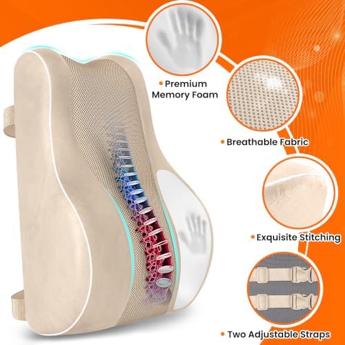 CloudBliss XL Lumbar Support Pillow, Memory Foam - Image 4