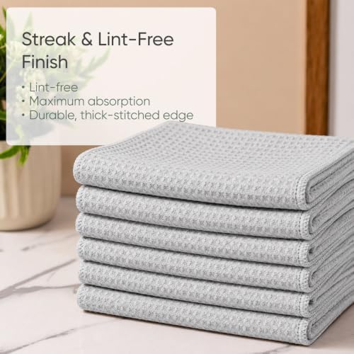 Kitchen Towels - Microfiber Waffle Weave Towels | Absorbent, No Lint, Commercial - Image 4